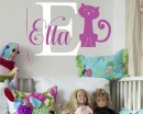 Kitty with Girls Name Decal